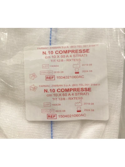 MED'S - GARZA 4 STRATI 12/8 - 10X60CM - 10PZ