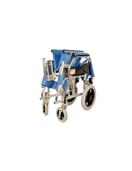 GIMA - CARROZZINA IN ALLUMINIO QUEEN AZZURRA - SEDUTA 46CM