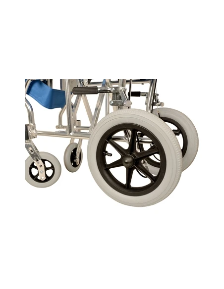 GIMA - CARROZZINA IN ALLUMINIO QUEEN AZZURRA - SEDUTA 46CM