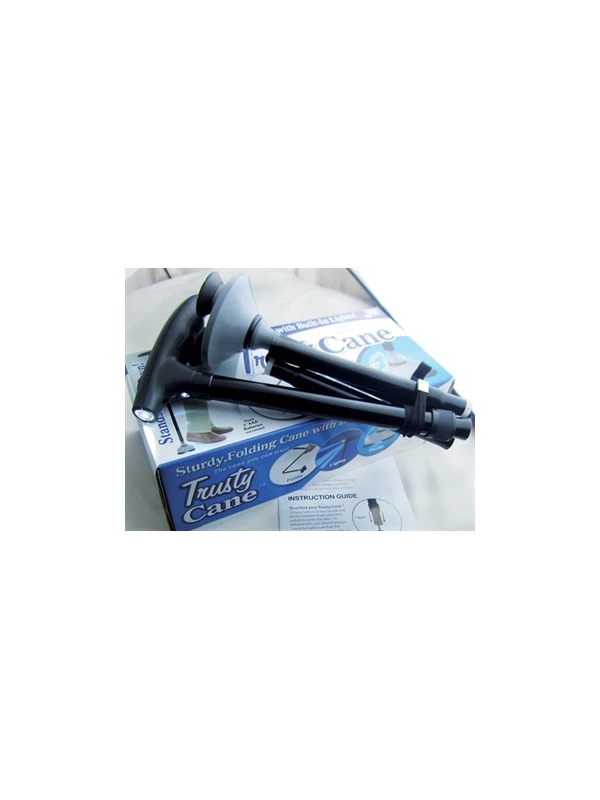 BASTONE CON VENTOSE E LUCE LED - NERO