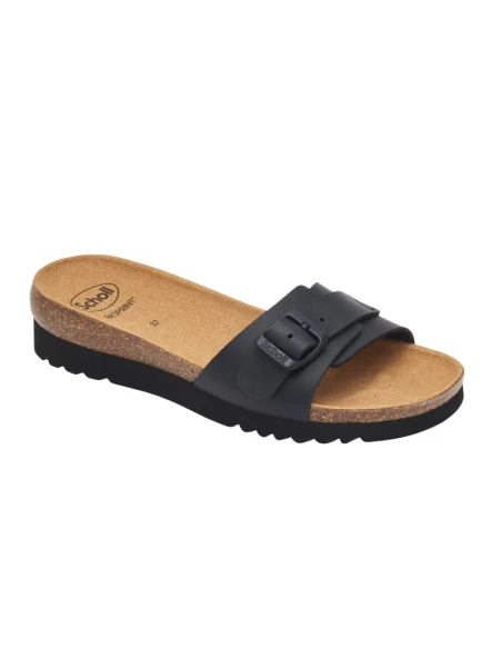 SCHOLL - SANDALI GINNI IN SIMILPELLE NERO