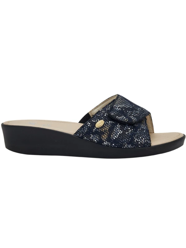 SCHOLL - SANDALI LEDEL IN SIMILPELLE STAMPATE - NERO