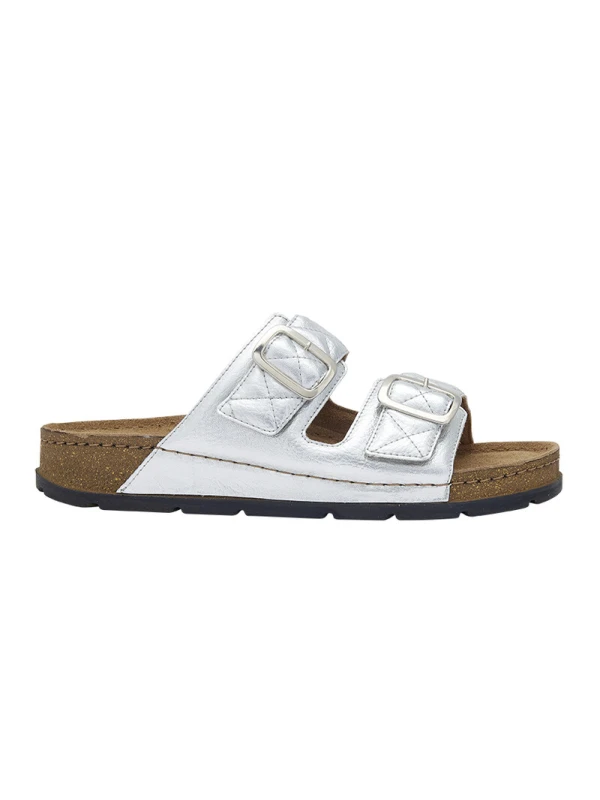 SCHOLL - SANDALI BORA 2 STRAPPI IN PELLE LAMINATA