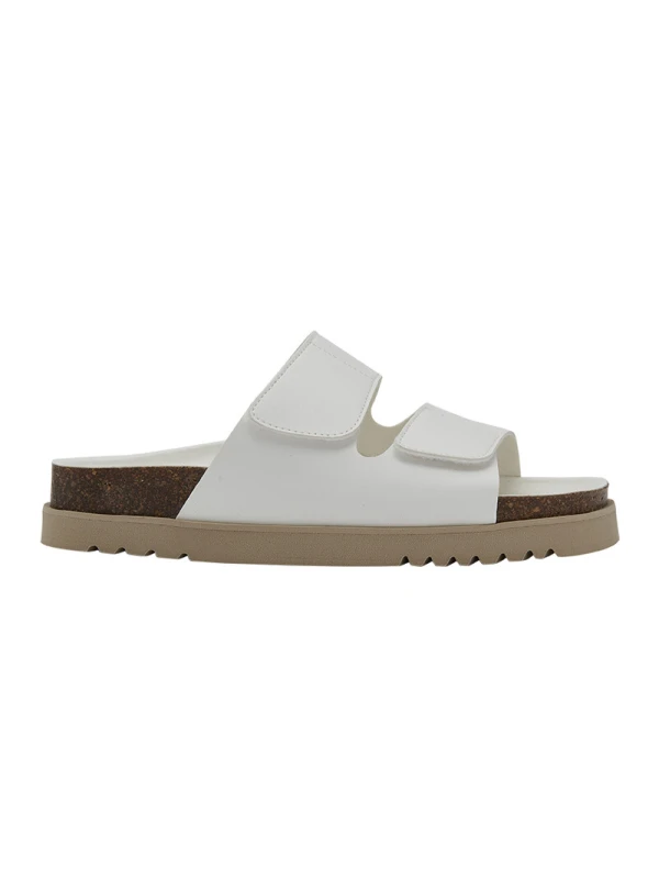 SCHOLL - SANDALI SIERRA 2 STRAPPI IN SIMILPELLE BIANCO