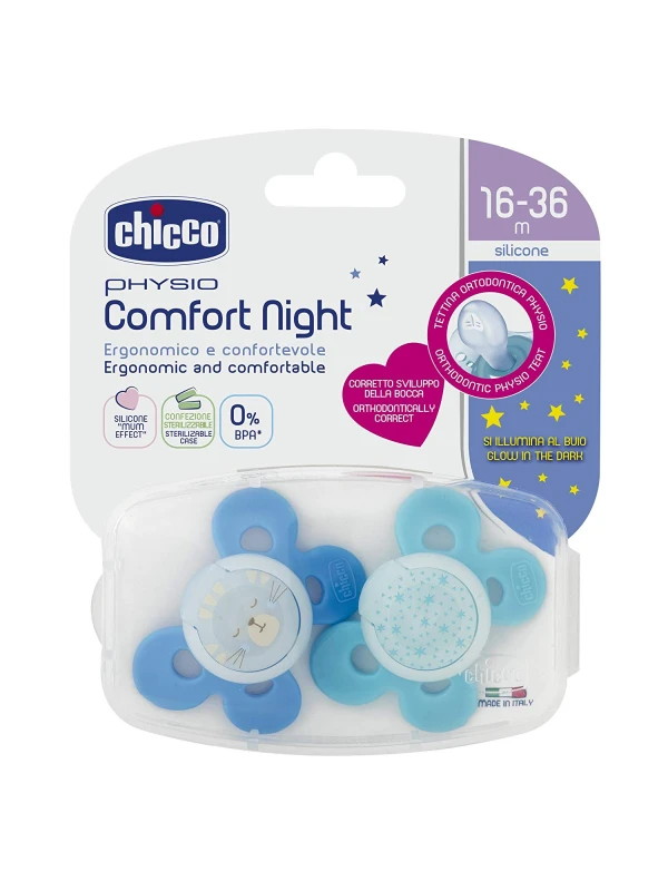 CHICCO CIUCCIO COMFORT IN SILICONE - BOY 16-36 MESI 2PZ.