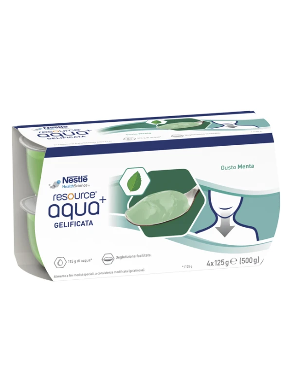 RESOURCE AQUA GELIFICATA - GUSTO MENTA 4X125G CON ZUCCHERO