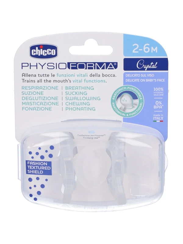 CHICCO - CIUCCIO IN SILICONE CRYSTAL 2-6 MESI - 2PZ