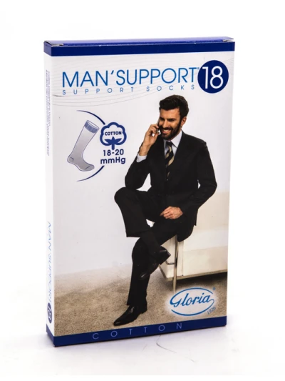 MAN SUPPORT 18 GAMBALETTI COTONE BIANCO - TAGLIA 4