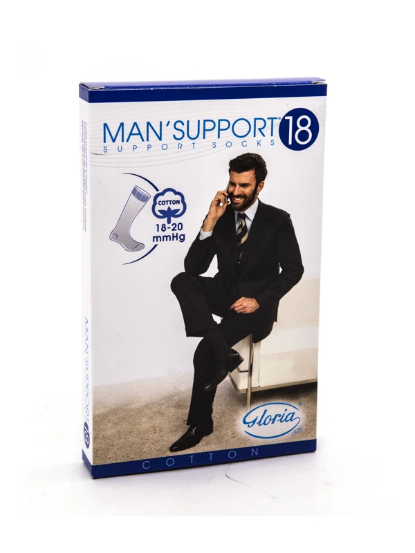 MAN SUPPORT 18 GAMBALETTI COTONE BIANCO - TAGLIA 4