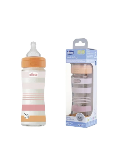 CHICCO BIBERON WELLBEING IN VETRO ROSA - 240ML