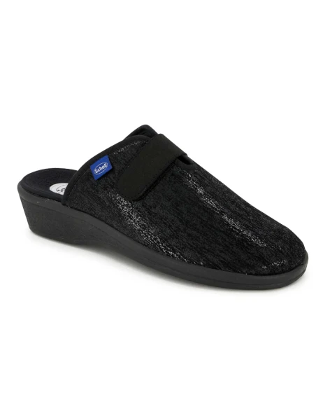 SCHOLL SCARPE ELSA CON STRAPPO - STAMPA NERA