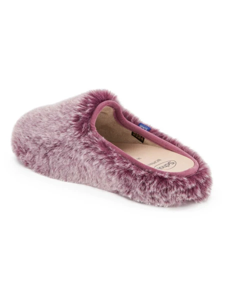 SCHOLL PANTOFOLE MADDY IN PELLICCIA SINTETICA - COLORE VINACCIO