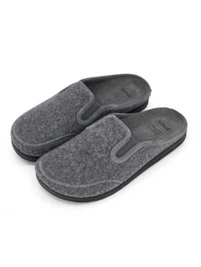 SCHOLL PANTOFOLE UOMO ELIO - IN LANA GRIGIA