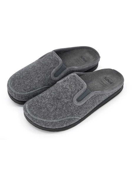 SCHOLL PANTOFOLE UOMO ELIO - IN LANA GRIGIA