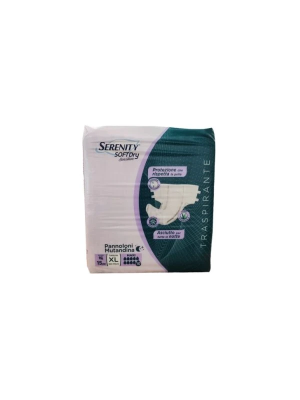 SERENITY PANNOLONI SOFTDRY SENSITIVIE - TAGLIA XL MAXI 15PZ.