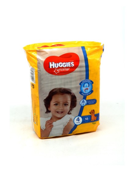 HUGGIES UNISTAR PANNOLINI TAGLIA 4 - 7/18KG - 18PZ