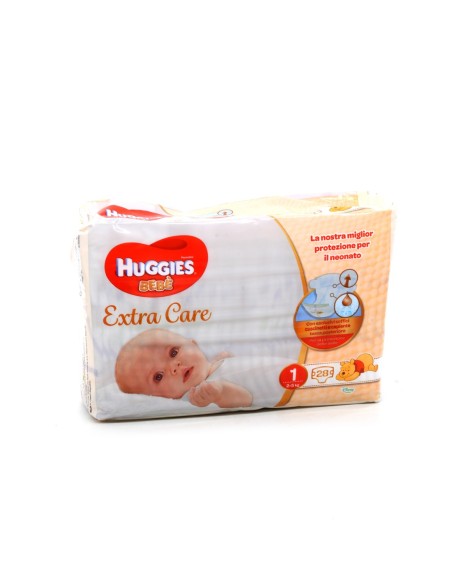 HUGGIES EXTRA CARE - PANNOLINI BEBE' TAGLIA 1 (2-5KG) - 28PZ