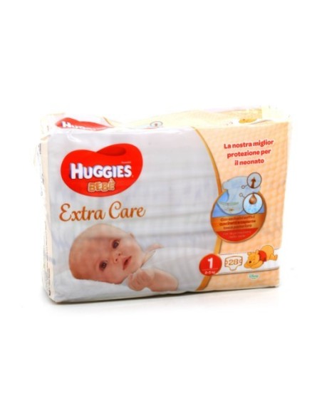 HUGGIES EXTRA CARE - PANNOLINI BEBE' TAGLIA 1 (2-5KG) - 28PZ