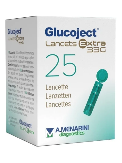 GLUCOJECT LANCETTE EXTRA G33 25PZ