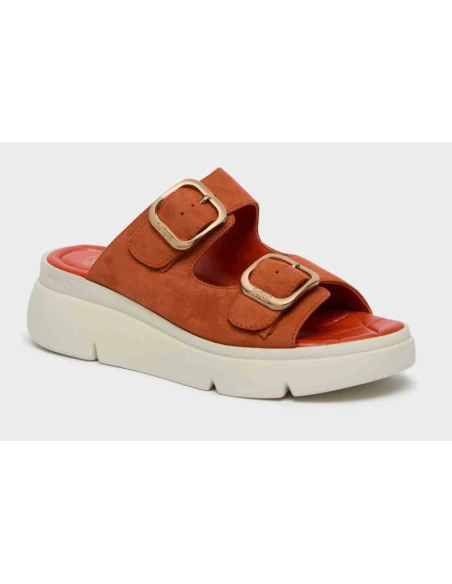 SCHOLL SANDALI BALI BUCKLE SCAMOSCIATI - COLORE MATTONE