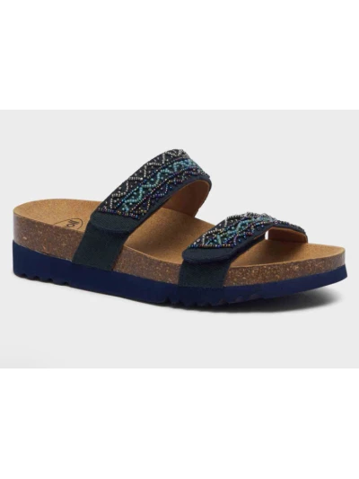 SCHOLL SANDALI ZAFIRAH - COLORE BLU SCURO CON PERLINE