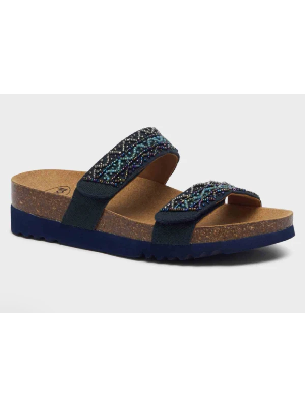SCHOLL SANDALI ZAFIRAH - COLORE BLU SCURO CON PERLINE
