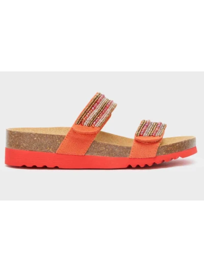 SCHOLL SANDALI ZAFIRAH - COLORE CORALLO CON PERLINE 2