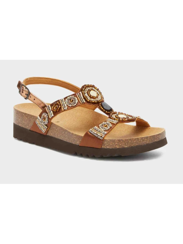 SCHOLL SANDALI BOGOTA' CON CINTURINO - SATIN MARRONE