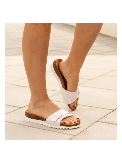 SCHOLL SANDALI GINNI - SIMILPELLE BIANCA