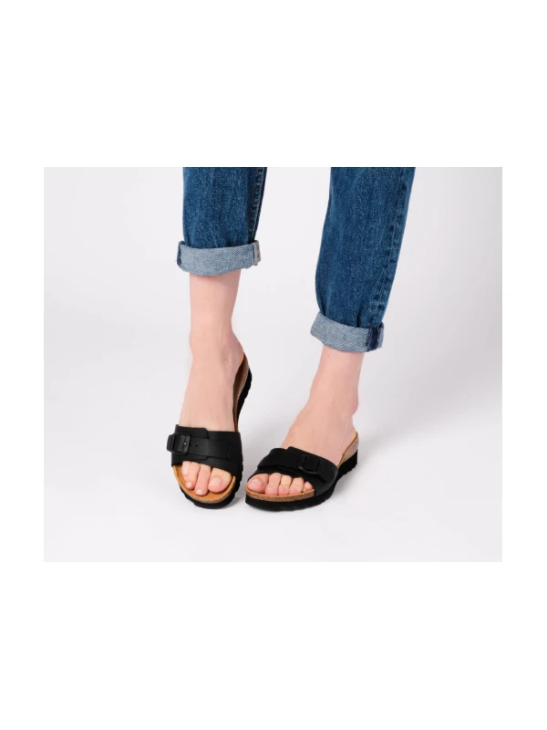 SCHOLL - SANDALI GINNI IN SIMILPELLE NERO