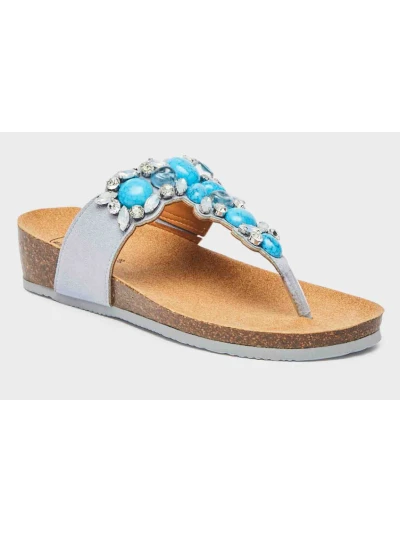 SCHOLL SANDALI PALAU FLIPFLOP - AZZURRO CON PIETRE