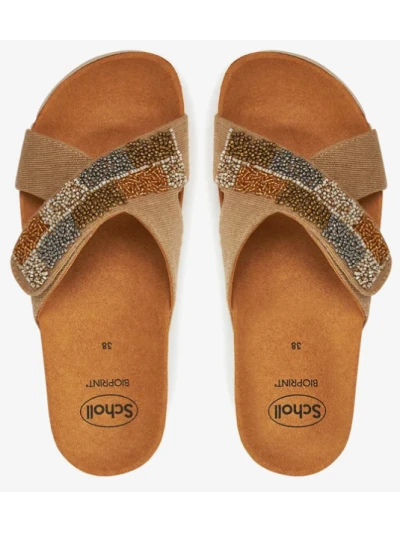 SCHOLL SANDALI LA SERENA CON STRAPPO - BEIGE CON PERLINE 2