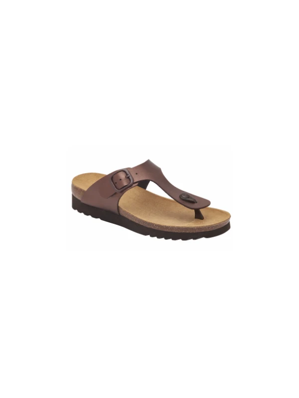 SCHOLL SANDALI BOA VISTA LAMINATI IN SIMILPELLE MARRONE
