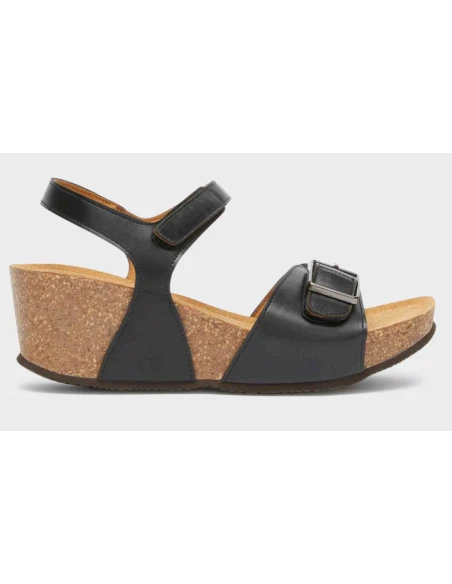 SCHOLL RAVELLO SANDALI CON ZEPPA - SIMILPELLE NERA