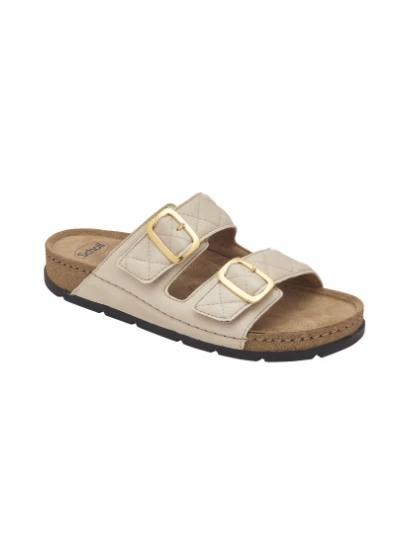 SCHOLL SANDALI BORA 2 STRAPPI - PELLE SCAMOSCIATA BEIGE