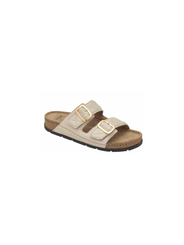 SCHOLL SANDALI BORA 2 STRAPPI - PELLE SCAMOSCIATA BEIGE