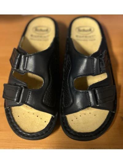 SCHOLL SANDALI CLARISSA CON STRAPPI IN PELLE BLU SCURO