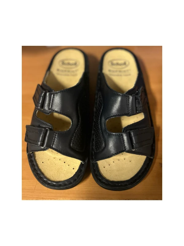 SCHOLL SANDALI CLARISSA CON STRAPPI IN PELLE BLU SCURO