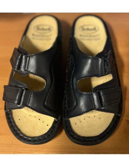 SCHOLL SANDALI CLARISSA CON STRAPPI IN PELLE BLU SCURO