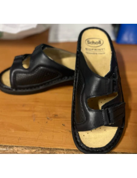 SCHOLL SANDALI CLARISSA CON STRAPPI IN PELLE BLU SCURO