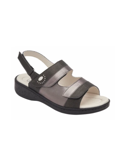 SCHOLL SANDALI MARINELLA IN SIMILPELLE NERO/GRIGIO