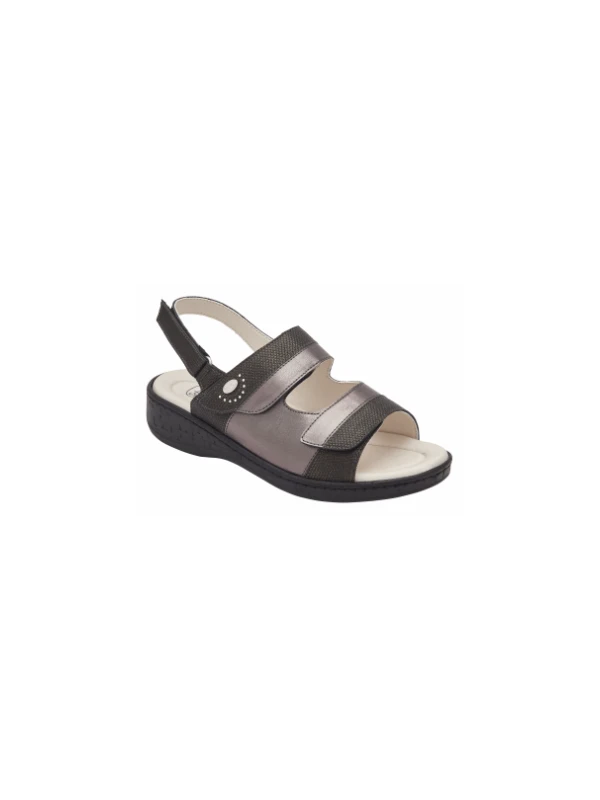 SCHOLL SANDALI MARINELLA IN SIMILPELLE NERO/GRIGIO