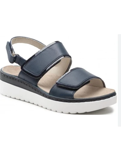 SCHOLL SANDALI VIAREGGIO IN PELLE - BLU/BIANCO