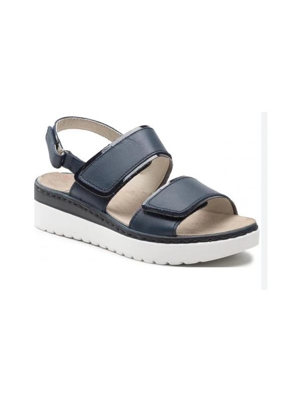 SCHOLL SANDALI VIAREGGIO IN PELLE - BLU/BIANCO