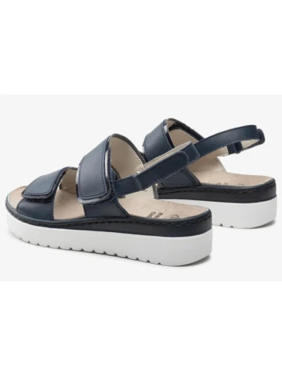 SCHOLL SANDALI VIAREGGIO IN PELLE - BLU/BIANCO 2