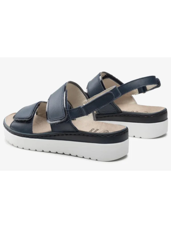 SCHOLL SANDALI VIAREGGIO IN PELLE - BLU/BIANCO