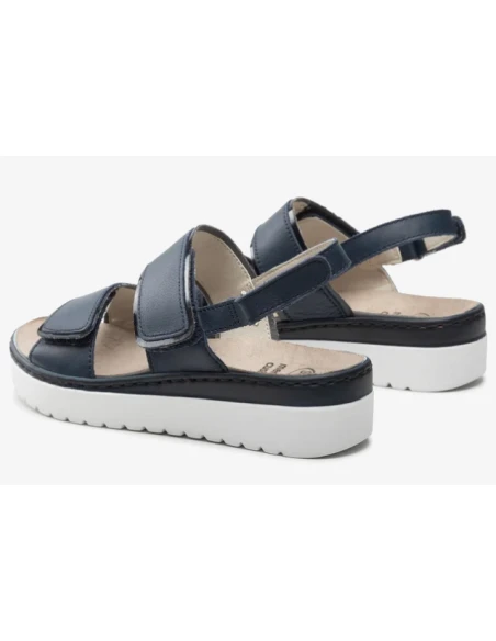 SCHOLL SANDALI VIAREGGIO IN PELLE - BLU/BIANCO
