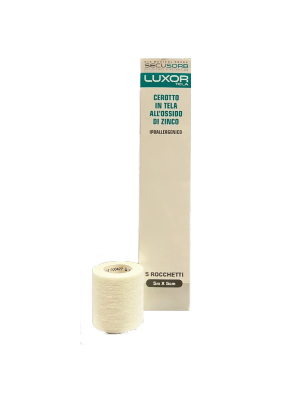 LUXOR - CEROTTO IN TELA ALL'OSSIDO DI ZINCO 5X5CM - 5 PEZZI