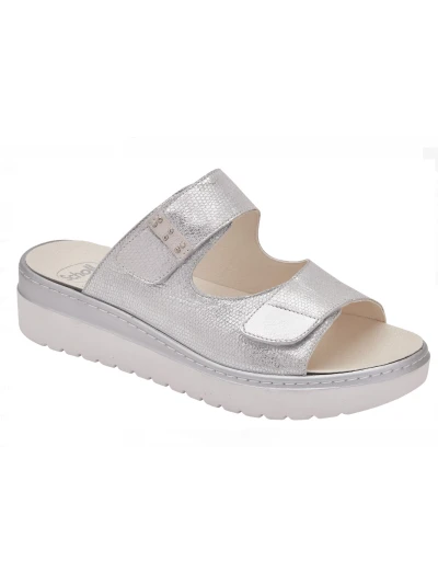 SCHOLL SANDALI VERSILIA DUE STRAPPI - STAMPA ARGENTO