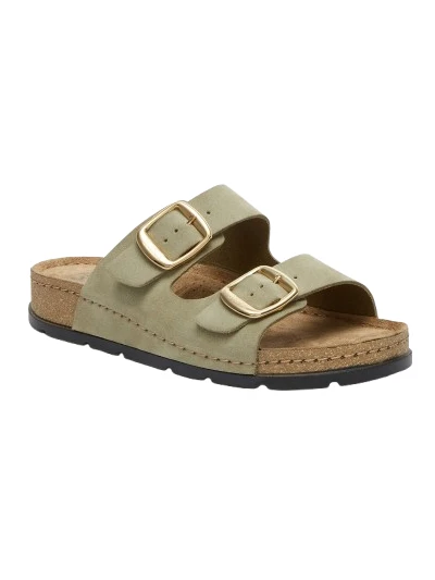 SCHOLL SANDALI BORA 2 FIBBIE - VERDE/ROSA 2